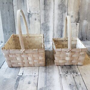 Set of 2 Nested Cream Baskets